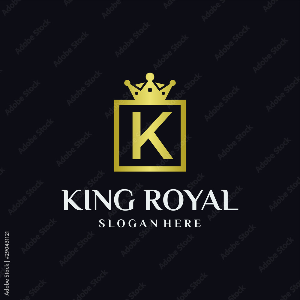 king royal luxury logo design stock vector