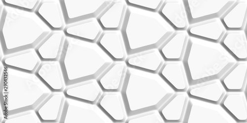 Abstract stone 3D white background. Seamless pattern. Rendering illustration.