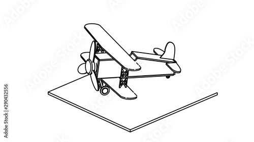 line art for coloring book airplane 