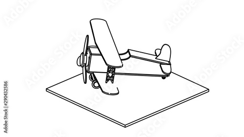 line art for coloring book airplane 