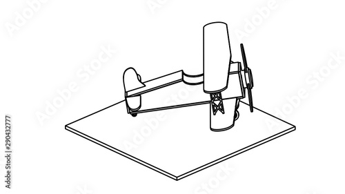 line art for coloring book airplane 