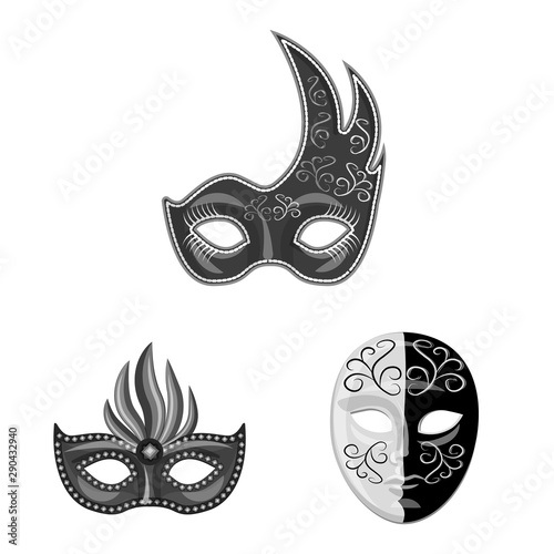Isolated object of Venezia and festival logo. Set of Venezia and celebration stock vector illustration.