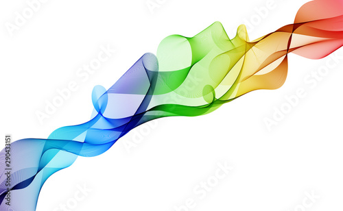 Abstract multicolor ribbon on a white background. Vector illustration EPS 10.