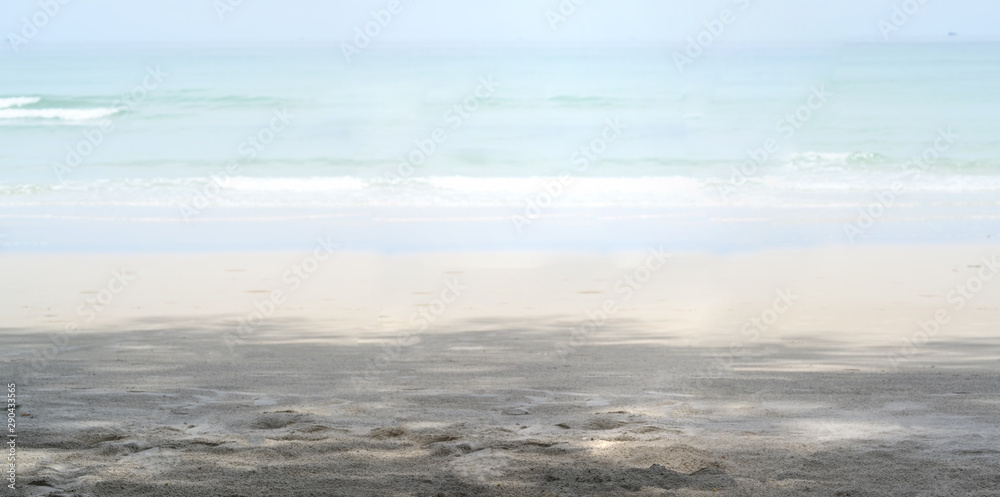 Beautiful tropical beach with white sand background and clear blue water