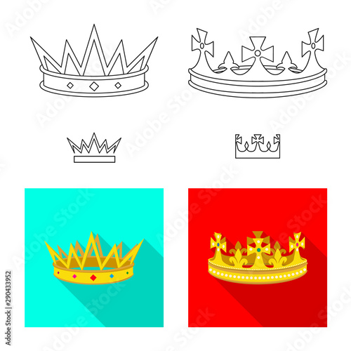 Vector design of medieval and nobility logo. Set of medieval and monarchy stock symbol for web.