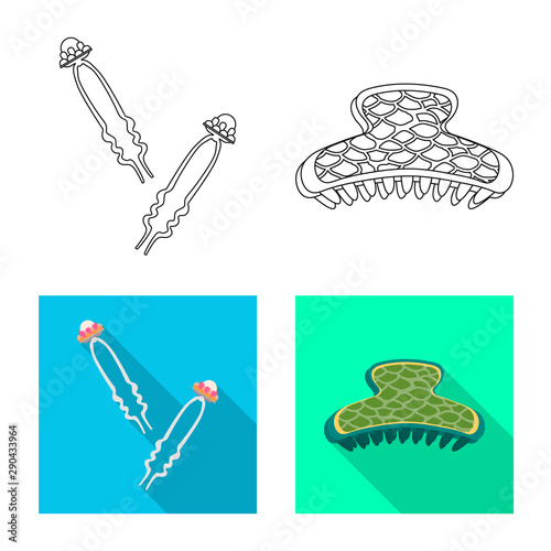 Isolated object of beauty and fashion sign. Collection of beauty and female stock vector illustration.