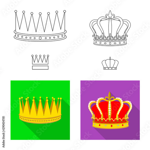 Isolated object of medieval and nobility logo. Collection of medieval and monarchy stock symbol for web.