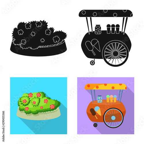 Vector design of urban and street symbol. Set of urban and relaxation stock symbol for web.