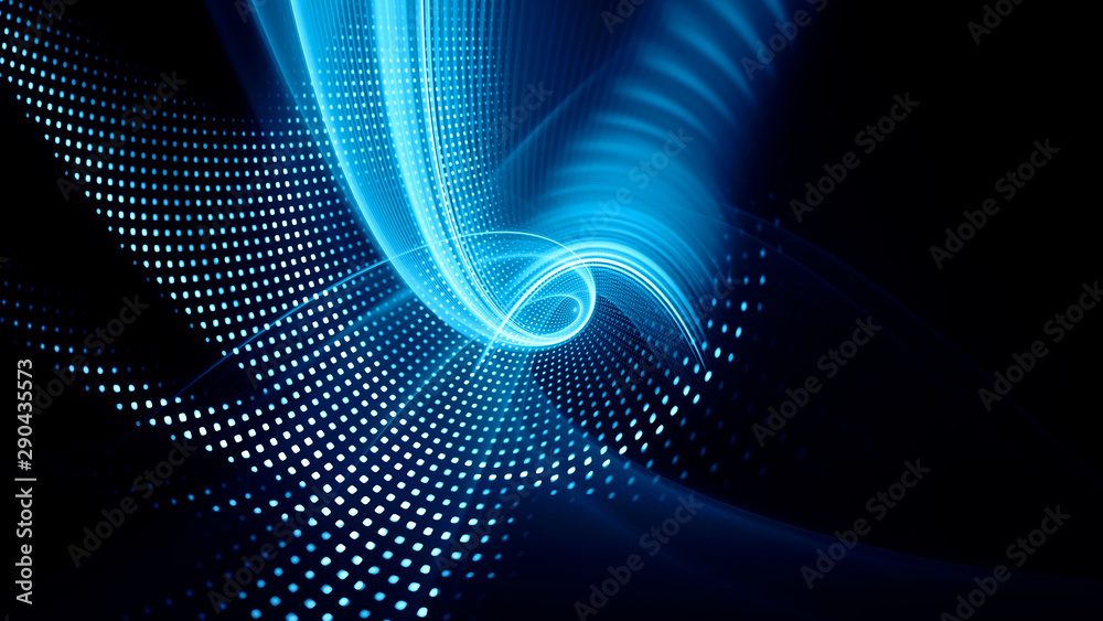 Abstract background element. Fractal graphics series. Composition of glowing lines and mosaic halftone effects. Wide format high resolution image. 3d illustration Abstract background element. Fractal graphics series. Composition of glowing lines and mosaic halftone effects. Wide format high resolution image. 3d illustration