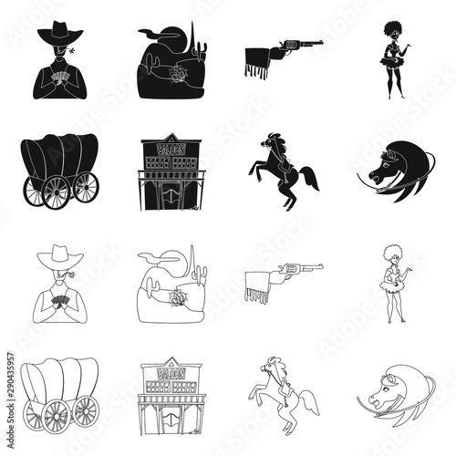 Vector illustration of texas and history sign. Collection of texas and culture vector icon for stock.