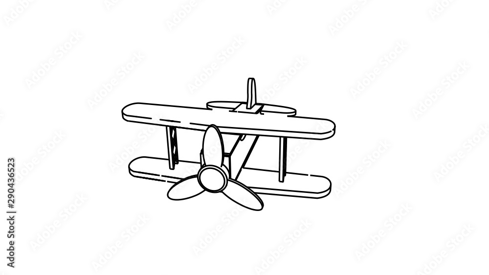 Obraz premium illustration of aeroplane in black white color
