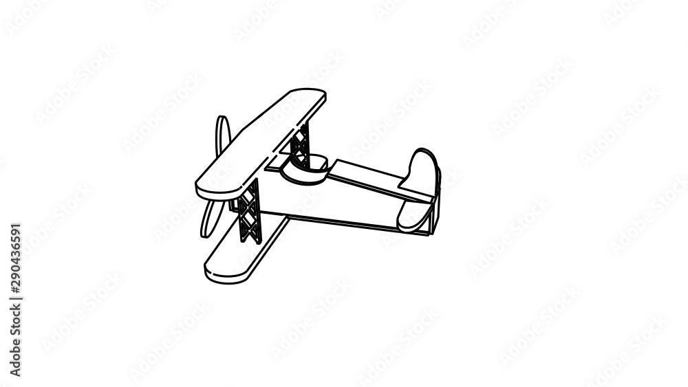 illustration of aeroplane in black white color illustration of aeroplane in black white color