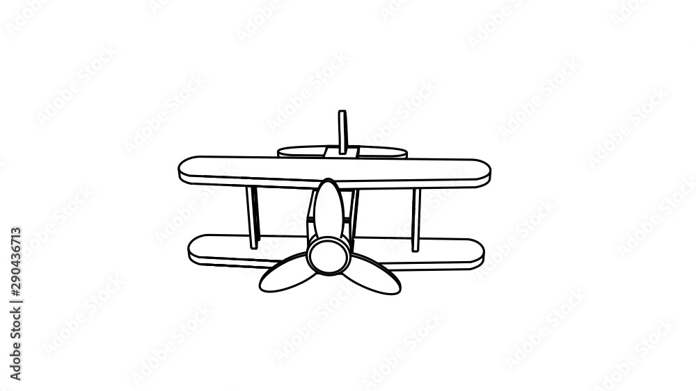 illustration of aeroplane in black white color illustration of aeroplane in black white color