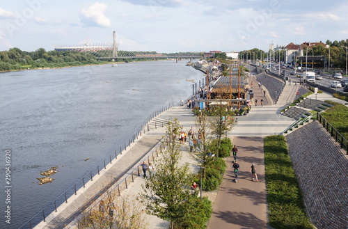 Fotografie Vistula River embankment in Warsaw