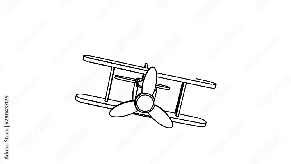 coloring page of the flying aeroplane
