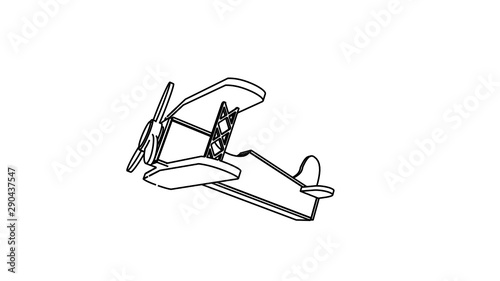 airplane take of illustration in black white color