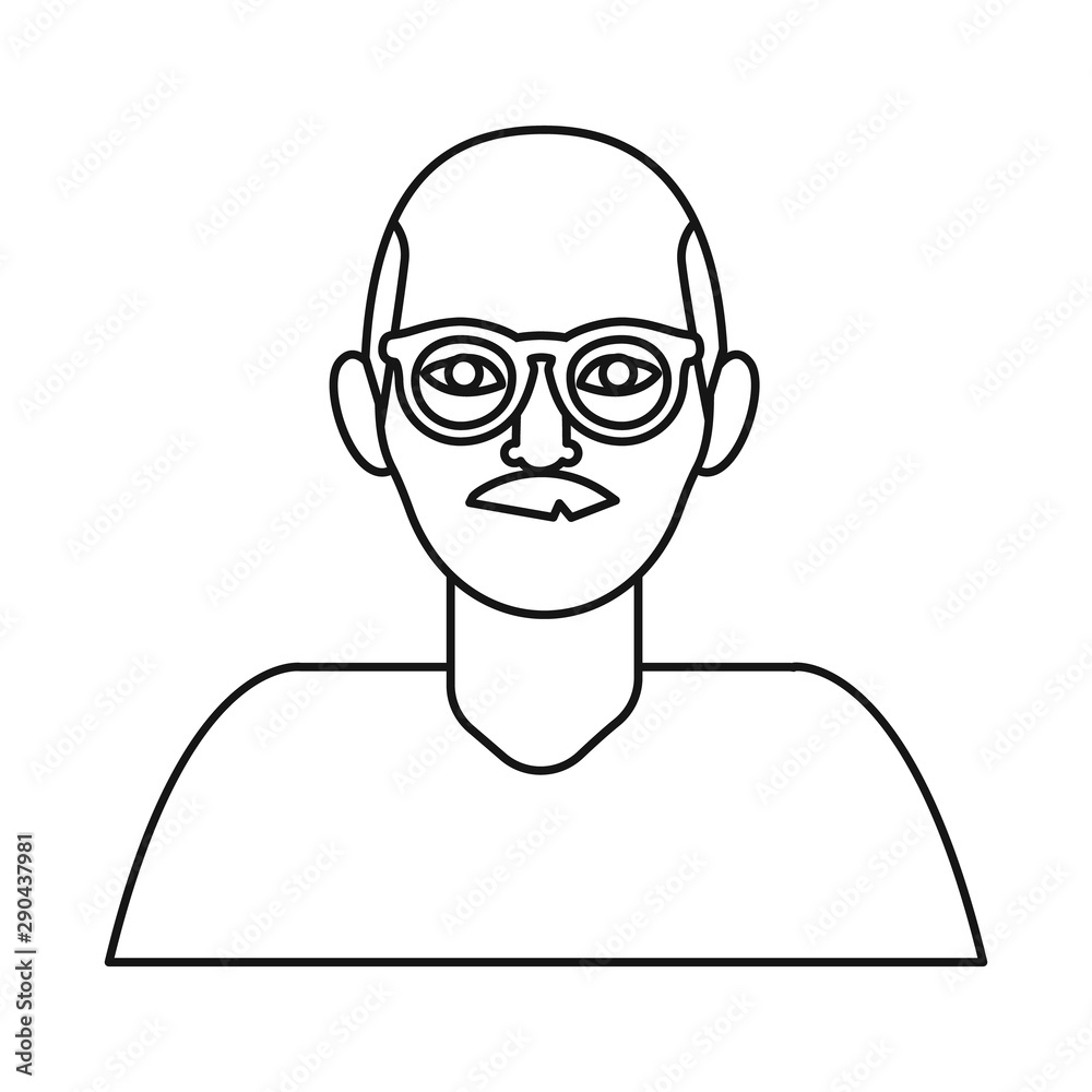 Isolated object of man and face logo. Set of man and male stock symbol for web. Isolated object of man and face logo. Set of man and male stock symbol for web.