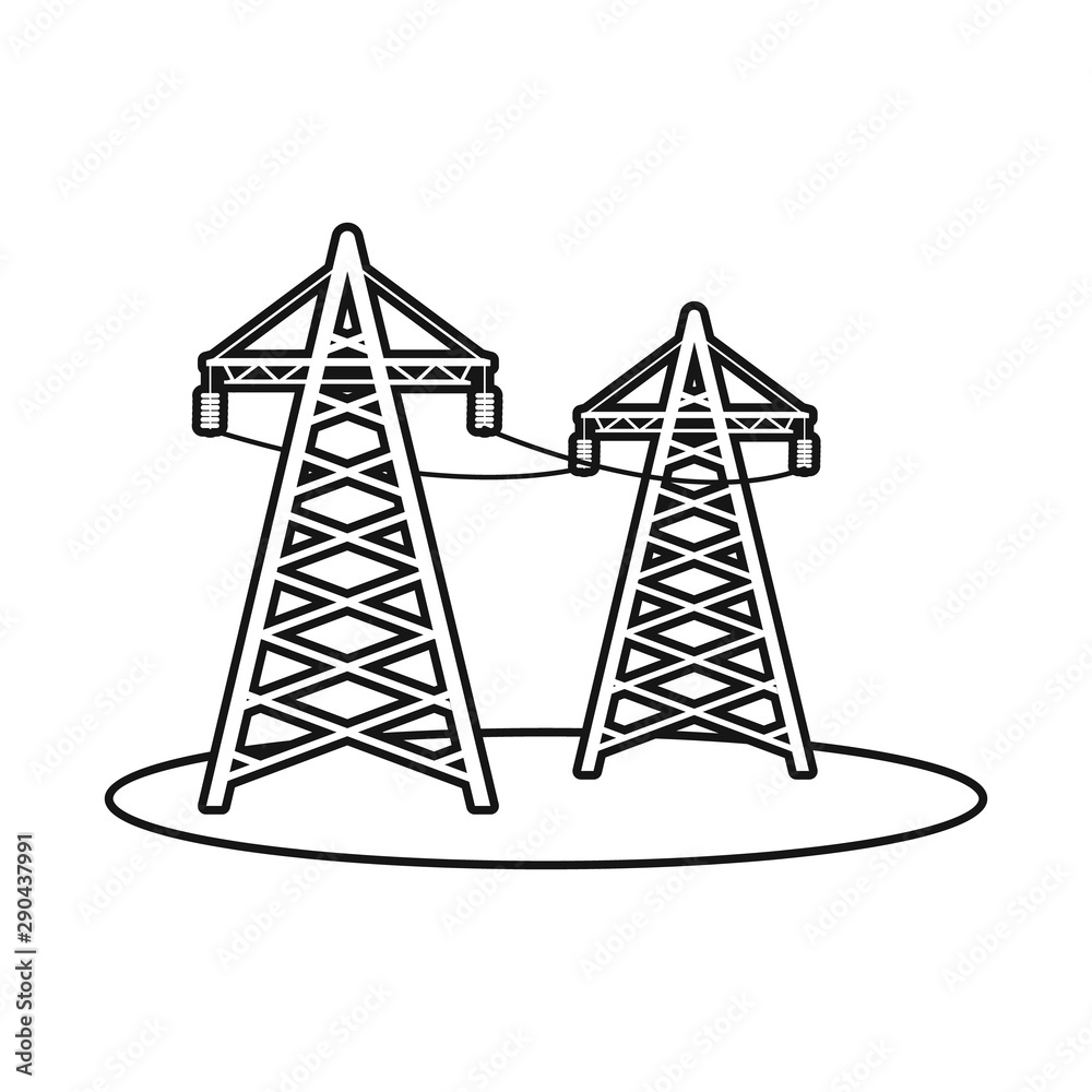 Vector design of electric and network symbol. Collection of electric and transmission stock vector illustration. Vector design of electric and network symbol. Collection of electric and transmission stock vector illustration.