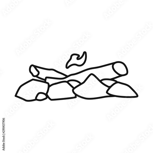 Vector design of bonfire and wooden logo. Collection of bonfire and lumber vector icon for stock.
