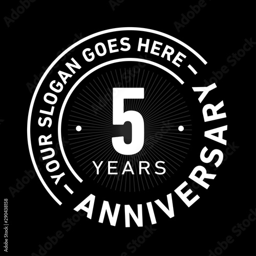 55 years anniversary logo template. Five years celebrating logotype. Black and white vector and illustration.