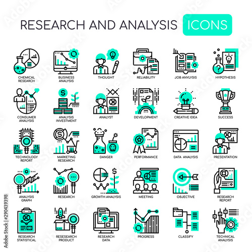 Research and Analysis , Thin Line and Pixel Perfect Icons
