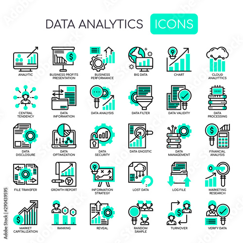 Data Analytics , Thin Line and Pixel Perfect Icons