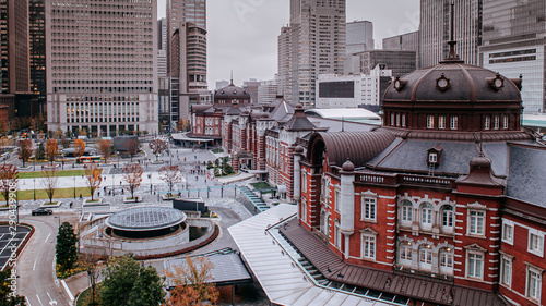 Tokyo Station Marunouchi District with modern office buildings in downtown