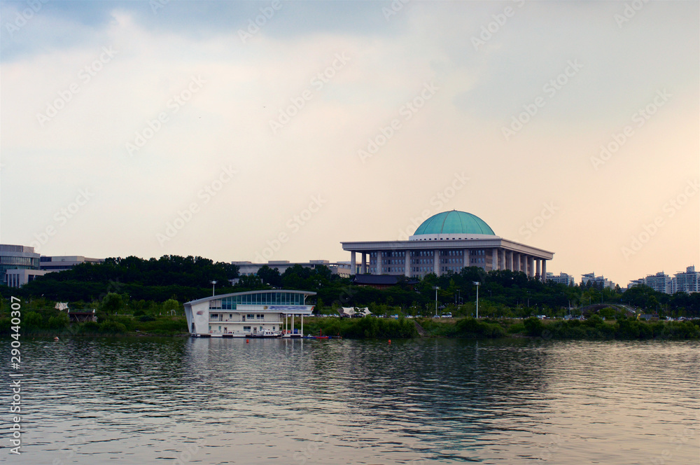 National assembly in Seoul in the evening National assembly in Seoul in the evening