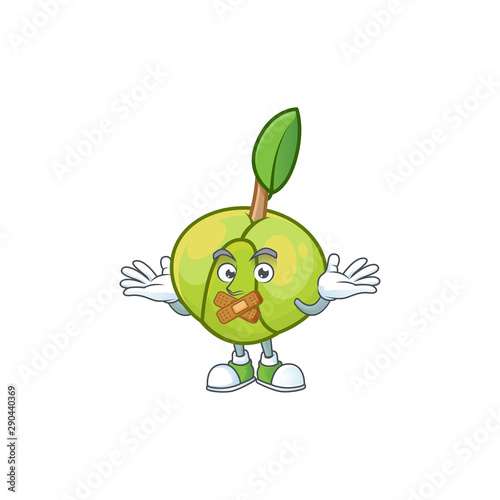 Silent fruit elephant apple cartoon mascot style