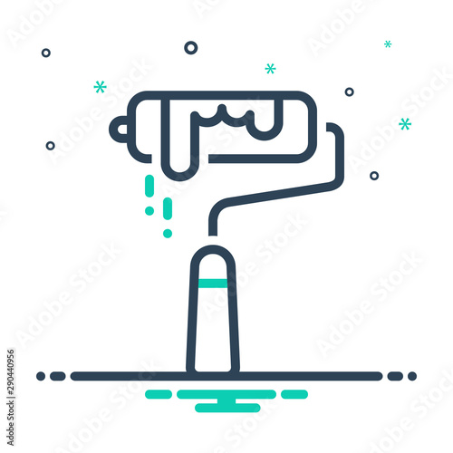 mix icon for paint roller