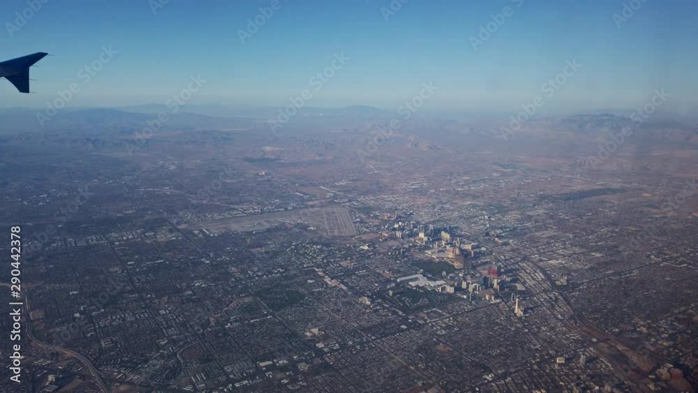 Aerial view of the famous cityscape of Las Vegas