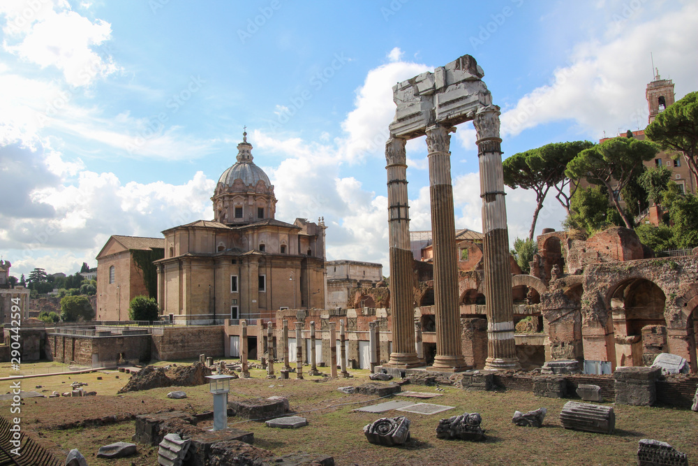 View on the Roman Forum in the heart of Rome