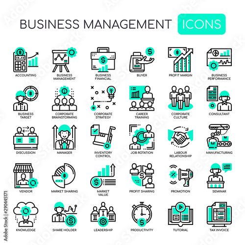 Business Management , Thin Line and Pixel Perfect Icons