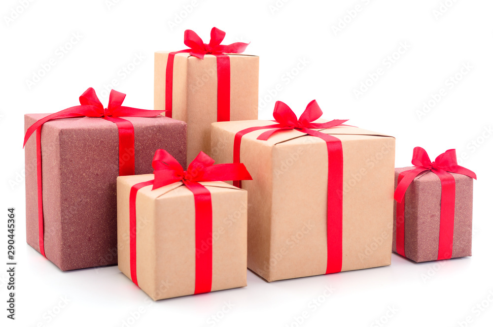 Fototapeta premium Gift boxes, gifts on a white background isolated.