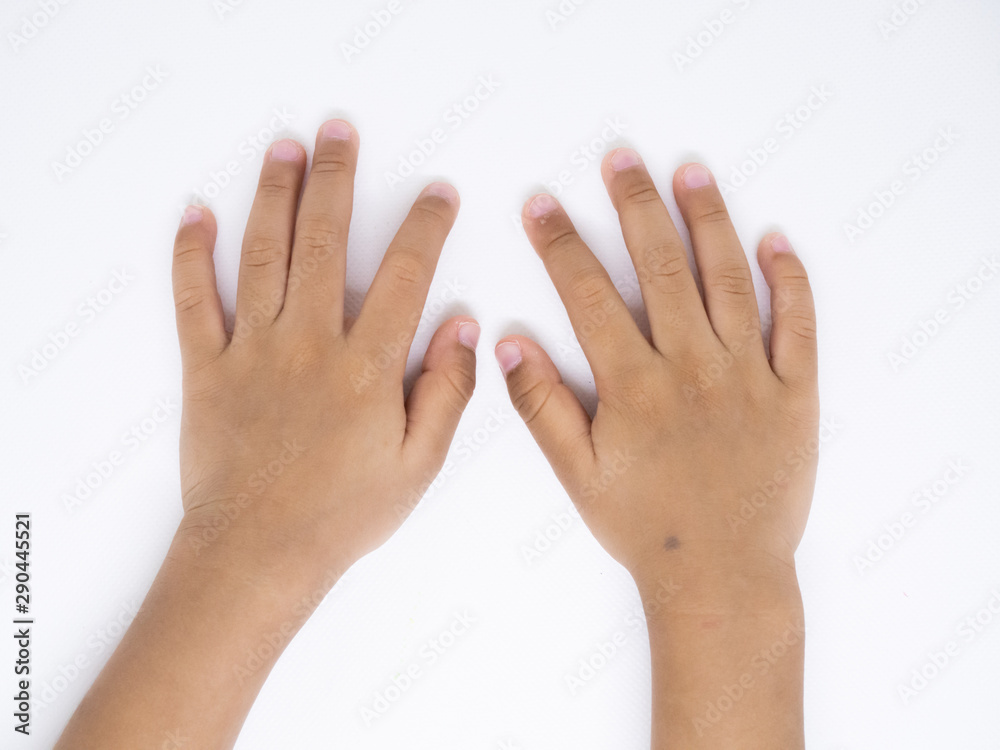 little two black hands on white backgound little two black hands on white backgound