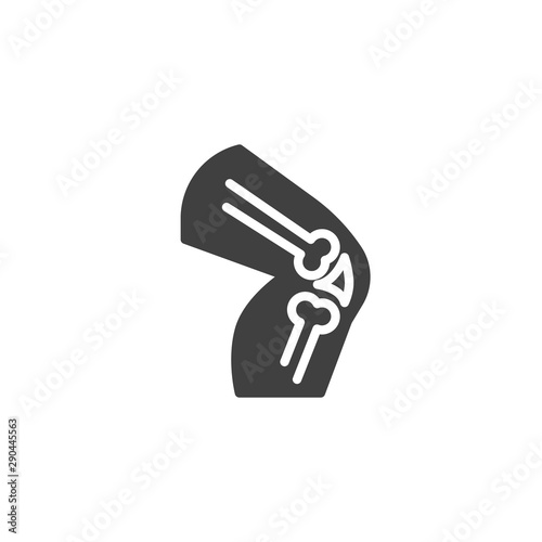 Human knee joint vector icon. filled flat sign for mobile concept and web design. Knee pain glyph icon. Symbol, logo illustration. Vector graphics