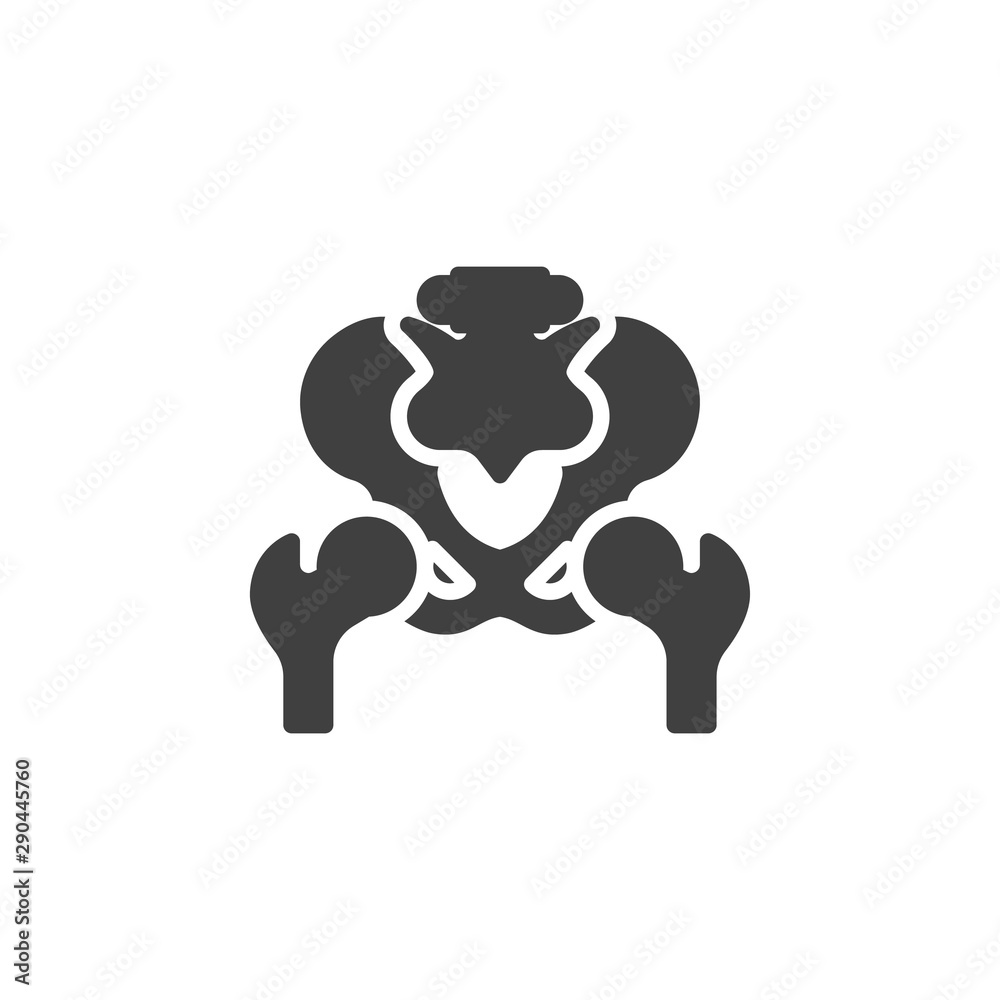 Pelvis bones vector icon. filled flat sign for mobile concept and web design. Hip joint glyph icon. Symbol, logo illustration. Vector graphics Pelvis bones vector icon. filled flat sign for mobile concept and web design. Hip joint glyph icon. Symbol, logo illustration. Vector graphics