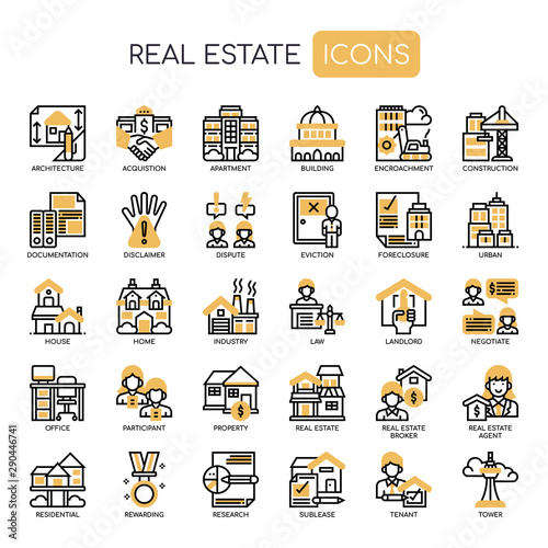 Real Estate , Thin Line and Pixel Perfect Icons