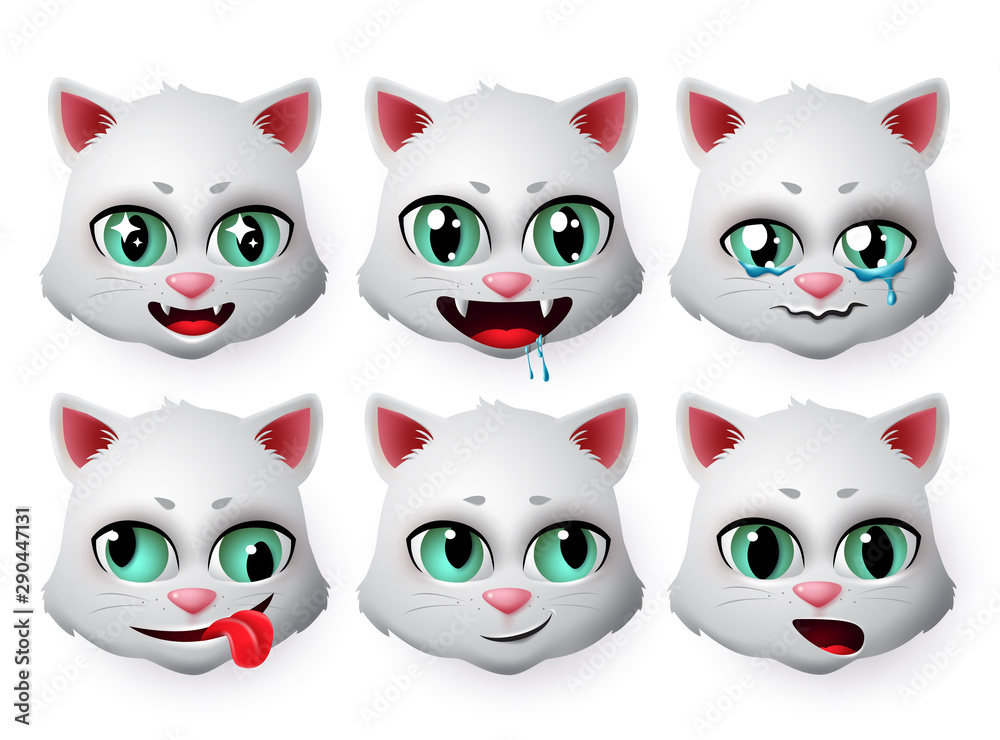 Cute cat face feline cartoon animal icon Vector Image