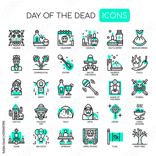 Day of the dead , Thin Line and Pixel Perfect Icons