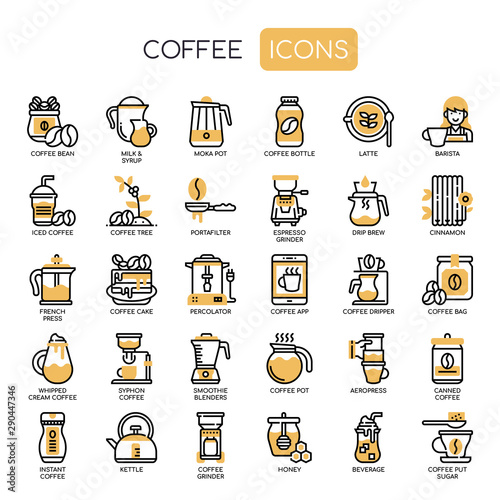 Cofee Elements , Thin Line and Pixel Perfect Icons