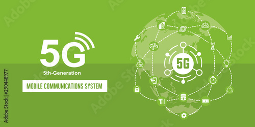 5G (5th-generation high-speed mobile communication system) vector banner illustration