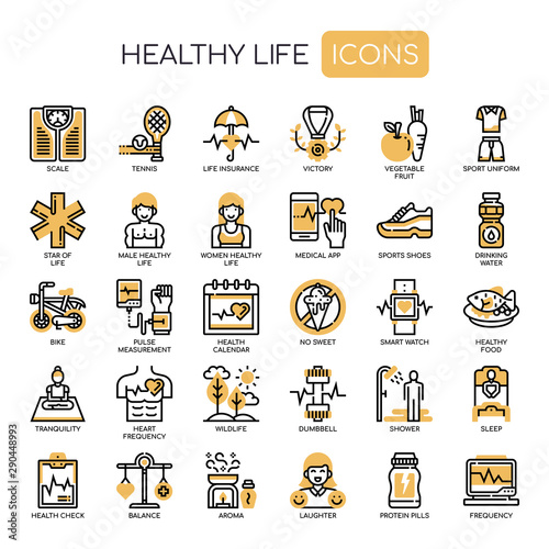 Healthy Life , Thin Line and Pixel Perfect Icons
