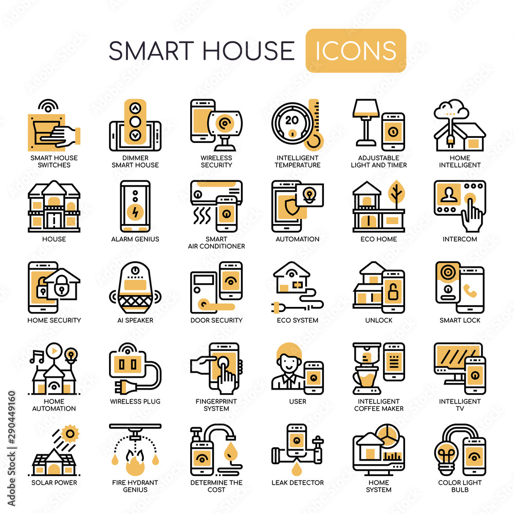 Smart Home , Thin Line and Pixel Perfect Icons Smart Home , Thin Line and Pixel Perfect Icons