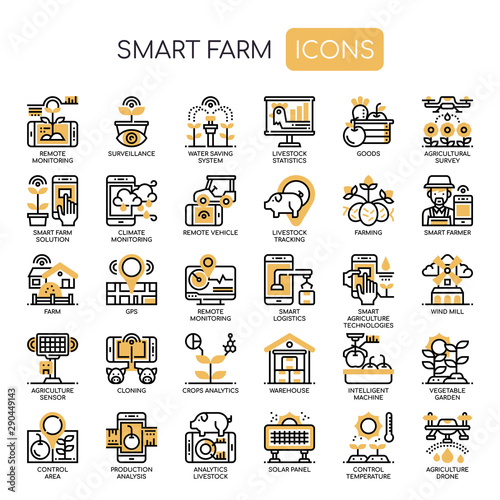 Smart Farm , Thin Line and Pixel Perfect Icons