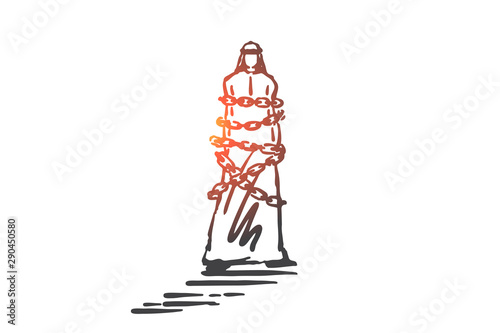 Financial debt, obligation concept sketch. Hand drawn isolated vector