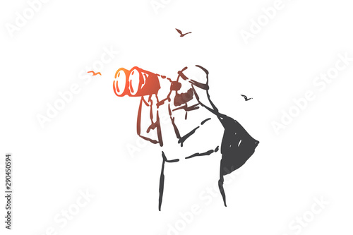 Business vision, headhunting concept sketch. Hand drawn isolated vector
