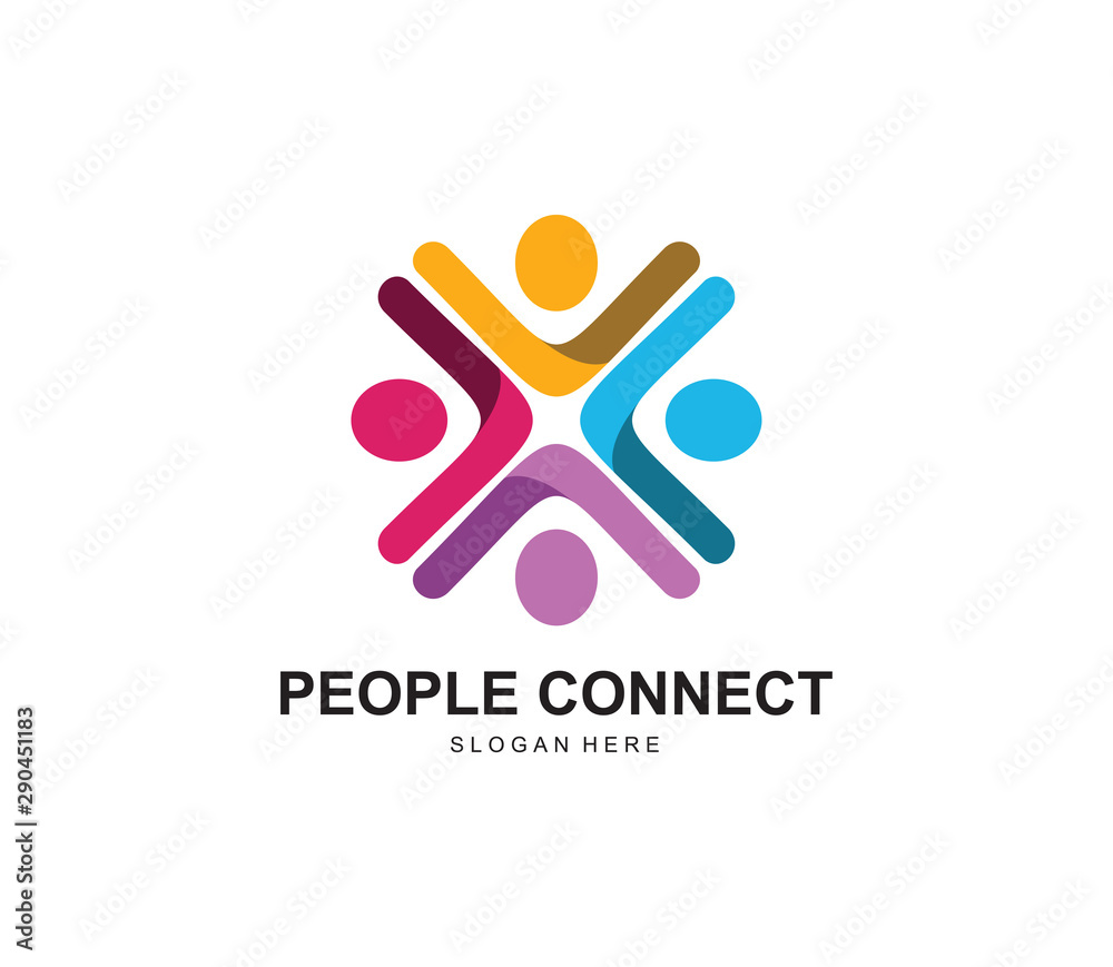 People connect logo.communication logo. family logo. Social Network Team Partners Friends logo design vector People connect logo.communication logo. family logo. Social Network Team Partners Friends logo design vector