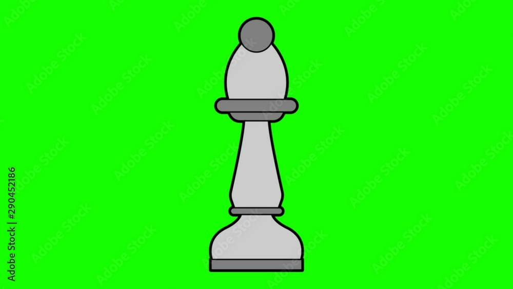 Bishop chess animation green screen. 2D flat simple motion Bishop chess animation green screen. 2D flat simple motion