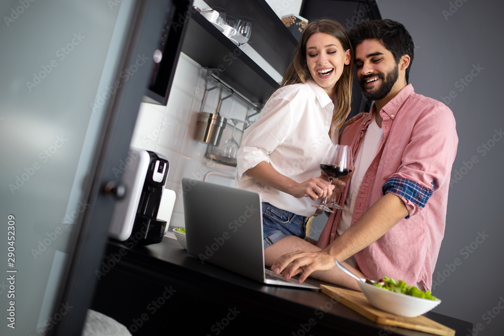 Couple enjoying breakfast time together at home. Couple enjoying breakfast time together at home.